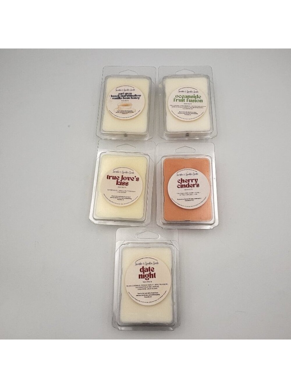Lot Of 5 Lavender & Speckles Wax Melts Clam Shells Scented Variety Gourmand 2024